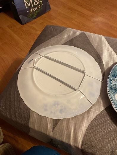 Plates x 2 with Wall Hangers - Argyle Burslem