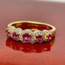 Natural Unheated Ruby & White Zircon Ring Image 7
