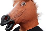 Horse Mask Realistic Animal Full Head Latex Mask for Halloween Carnival Costume Party
