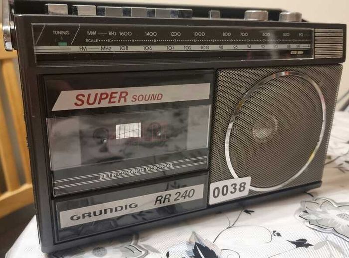From 1985 Grundig RR240A Radio Cassette-Recorder, working good.