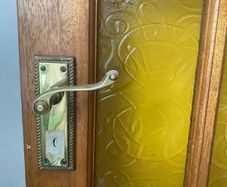 Internal door - amber glass panels
