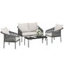 Garden furniture set 4-piece Polyrattan lounge set Image 4