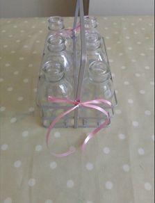 Mini Milk Bottles and Crate x6