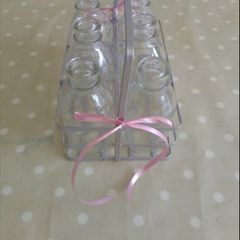 Mini Milk Bottles and Crate x6