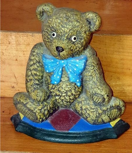 Vintage Cast Iron Teddy Doorstop Wright Studio's