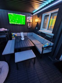 Outdoor table corner recliner chair and seats set