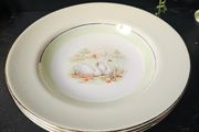 Vintage Arklow Pottery  "SWANLAKE" Rimmed Soup Bowls x 3