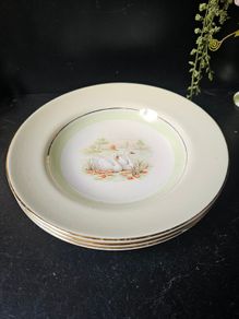 Vintage Arklow "SWANLAKE" Rimmed Soup Bowls x 3
