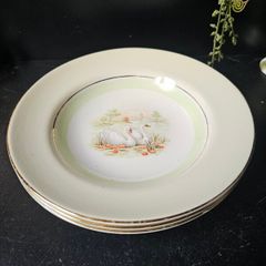 Vintage Arklow "SWANLAKE" Rimmed Soup Bowls x 3