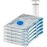 Vacuum Compression Zipper Storage Bags with Airtight Valve and Hand Pump, Large, 5-Pack, Clear Image 5
