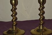 Matching pair of Solid Brass Twisted Candle Holders