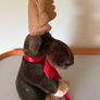Vintage Moose Plush with red bow Image 2
