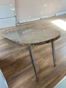 Laminate kitchen island.