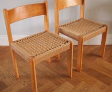 Vintage Habitat Chairs 1970s Mid Century Retro Papercord Denmark