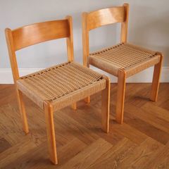Vintage Habitat Chairs 1970s Mid Century Retro Papercord Denmark