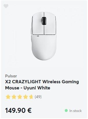 Pulsar X2 Crazylight 8khz gaming mouse