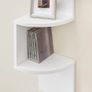 5-Tier Corner Shelf, Display Floating Shelf in Living Room, Study, Kitchen, Bedroom, for Plants, CDs, Decorations, Modern, Cloud White Image 4