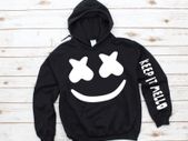 MARSHMELLO hooded sweatshirt for Youth and Adult, Marshmello Inspired Hoodie in Black
