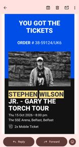 2x Tickets Stephen Wilson Jr Belfast O2 For Sale in Dingle, Kerry from ...