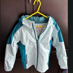 Regatta Kids Waterproof Jacket Size 7-8 Light Blue & Teal