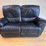 Black Leather Recliner Suite Image 5