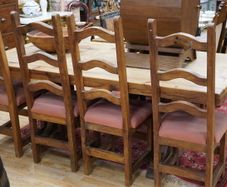 Large Rustic Mexican Pine Dining Set - Table & 8 Chairs