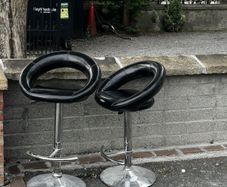 2 Modern Black & Chrome Bar Stools - Excellent Condition