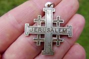 Vintage Silver 'JERUSALEM' Cross Pendant