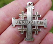 Vintage Silver 'JERUSALEM' Cross Pendant