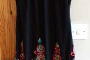 Ladies Mandi Black w/ Floral embrodiery dress size 10 includes post