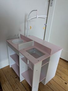 Doll wooden bed/ feeding/ changing station