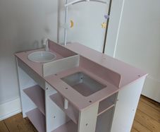 Doll wooden bed/ feeding/ changing station
