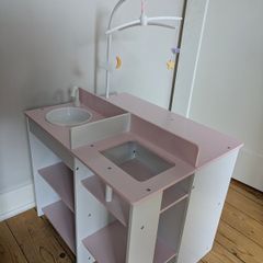 Doll wooden bed/ feeding/ changing station