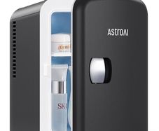 MASSIVE SALE Mini Fridge 4 Litre, 6 Can Portable AC+DC Power Cooler & Warmer, for Bedrooms, Cars, Offices; Skincare, Makeup, Cosmetics, Food