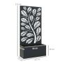 Outdoor Metal Planter, with Back Trellis - Black Image 2