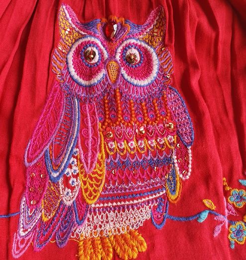 New Tags Beautiful Monsoon Girls Red Embroidered Beaded Skirt 12 to 13Yrs