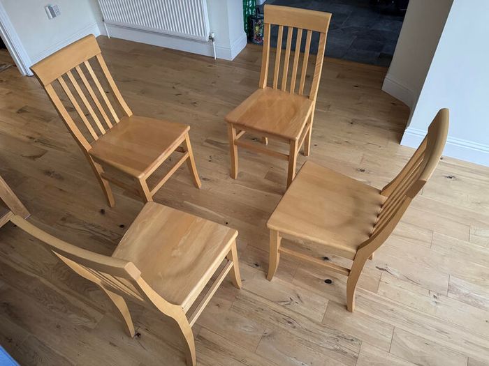 4 Solid Maple Kitchen Chairs