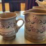 Nicholas Mosse Lavender fri:Washington Creek USA , a set if two jugs , a 4 inch creamer and a four and a  half inch cylinder jug Image 4