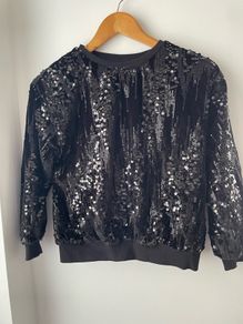 Next girls black velvet top with sequins age 9 to 10 years