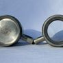 Pair Chinese Pewter Lidded Tankards - Kut Hing Swatow  - Dragon Relief Image 3