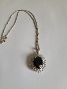 sterling silver genuine Boi Ploi black spinel rare size pendant