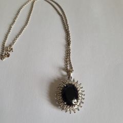 sterling silver genuine Boi Ploi black spinel rare size pendant