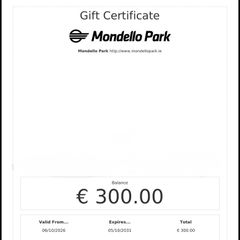 Mondello park 300EUR gift certificate