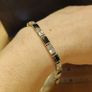 silver tennis bracelet with natural stones Image 2