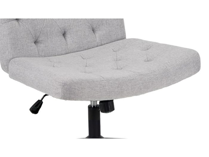 Mid-Back Cross-legged Desk Chair, Vanity Chair Dressing Table With Armless Seat for Home Office, Living Room, Bedroom(Grey)