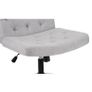 Mid-Back Cross-legged Desk Chair, Vanity Chair Dressing Table With Armless Seat for Home Office, Living Room, Bedroom(Grey) Image 9