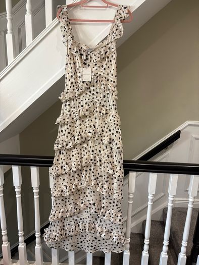 pretty lavish polka dot maxi dress