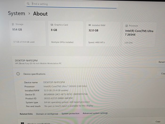 Hp Zbook Fury G1i 16 | Ultra 7 | 32GB | 1TB | 16" Wuxga | RTX 8GB | Warranty | Win11