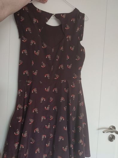 deep purple fox print dress