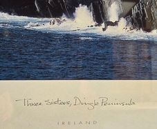 framed picture of "Three Sisters" Dingle by Peter Zoller. 10.5 inches x 12.5 inches 10.5 inches. Presented in a rustic solid wooden frame